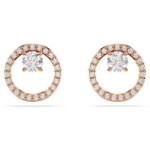 Swarovski øredobber Constella stud earrings Round cut, White, Rose gold-tone plated - 5692263