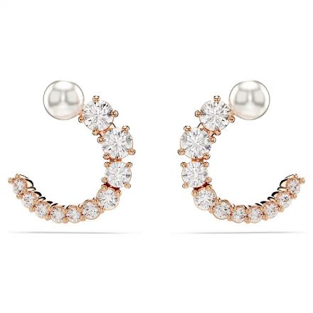 Swarovski øredobber Matrix hoop earrings Crystal pearl, Round cut, White, Rose gold-tone plated - 5692264 Swarovski øredobber Matrix hoop earrings Crystal pearl, Round cut, White, Rose gold-tone plated - 5692264