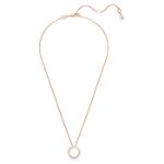 Swarovski smykke Matrix pendant Crystal pearl, Round cut, White, Rose gold-tone plated - 5692265