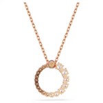 Swarovski smykke Matrix pendant Crystal pearl, Round cut, White, Rose gold-tone plated - 5692265