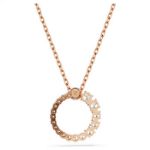 Swarovski smykke Matrix pendant Crystal pearl, Round cut, White, Rose gold-tone plated - 5692265