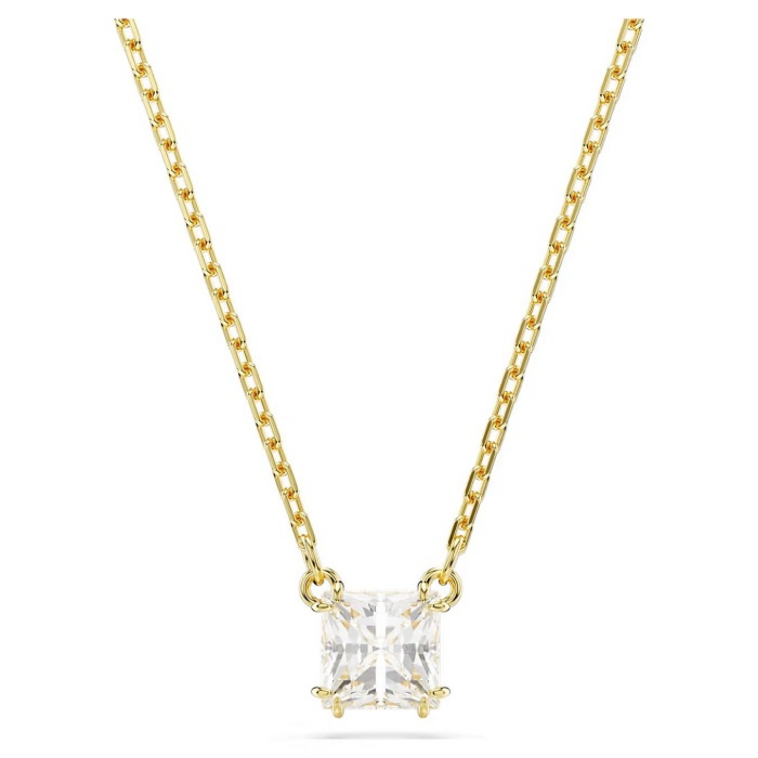 Swarovski smykke Stilla pendant Square cut, White, Gold-tone plated - 5693153