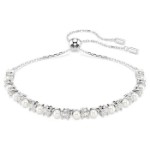 Swarovski armbånd Matrix bracelet Crystal pearl, Round cut, White, Rhodium plated - 5689633