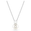 Swarovski smykke Matrix Crystal pearl, Round cut, White, Rhodium plated - 5693897