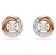 Swarovski øredobber Dextera stud earrings Round cut, White, Rose gold-tone plated - 5692258