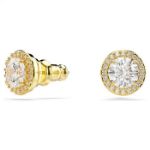 Swarovski øredobber Una stud earrings Round cut, Gold tone, Gold-tone plated - 5686637