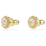 Swarovski øredobber Una stud earrings Round cut, Gold tone, Gold-tone plated - 5686637