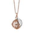 Sølvsmykke Englehviskeren forgylt i rosé gull, 14x14mm, flere farger