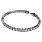 Swarovski armbånd Matrix Tennis bracelet Round cut, Gray, Ruthenium plated - 5693929