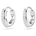 Swarovski øredobber Matrix hoop earrings Round cut, White, Rhodium plated - 5690670
