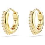 Swarovski øredobber Matrix hoop earrings Round cut, White, Gold-tone plated - 5697228