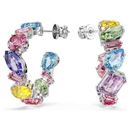 Swarovski øredobber Gema hoop earrings Asymmetrical design, Mixed cuts, Small, Multicolored, Rhodium plated - 5692412 Swarovski øredobber Gema hoop earrings Asymmetrical design, Mixed cuts, Small, Multicolored, Rhodium plated - 5692412