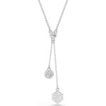 Swarovski smykke Dextera pendant Round cut, Sphere and cube, White, Rhodium plated - 5693207