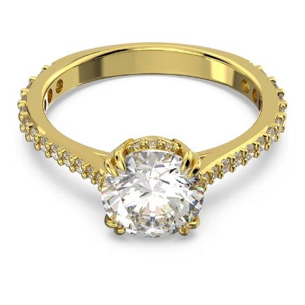 Swarovsk Stilla cocktail ring Round cut, Pavé, White, Gold-tone plated - 5642617 Swarovsk Stilla cocktail ring Round cut, Pavé, White, Gold-tone plated - 5642617