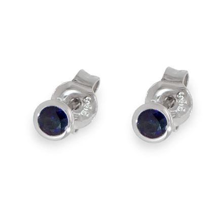 Gulløredobber i 14 kt med safir - bur736960 Gulløredobber i 14 kt med safir - bur736960