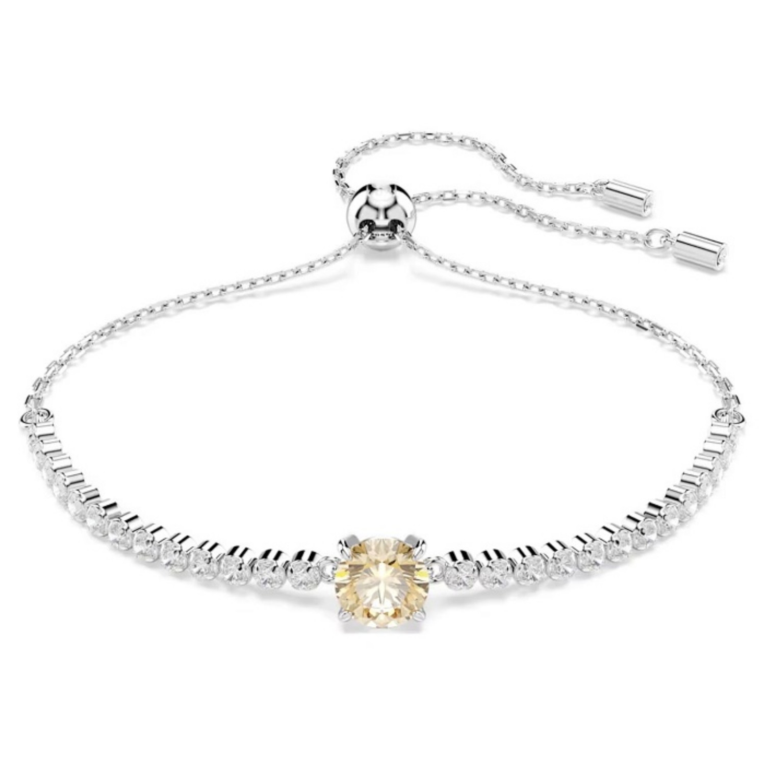 Swarovski armbånd Matrix Tennis bracelet Mixed cuts, Yellow, Rhodium plated - 5690694