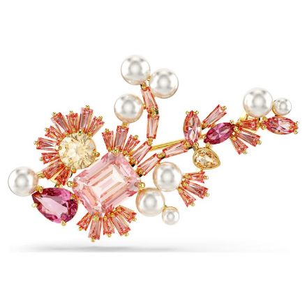Swarovski smykke Gema brooch Crystal pearl, Mixed cuts, Flower, Pink, Gold-tone plated - 5688478 Swarovski smykke Gema brooch Crystal pearl, Mixed cuts, Flower, Pink, Gold-tone plated - 5688478