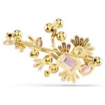 Swarovski smykke Gema brooch Crystal pearl, Mixed cuts, Flower, Pink, Gold-tone plated - 5688478