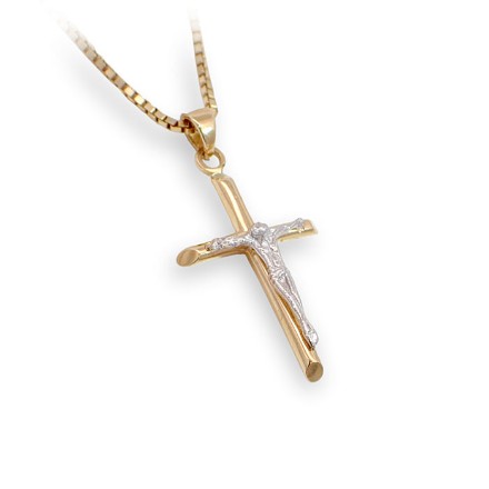 Kors i gult og hvitt gull 18 kt/750 - 0184631 Kors i gult og hvitt gull 18 kt/750 - 0184631