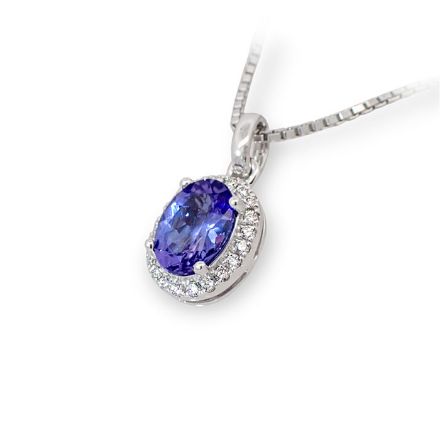 Diamantsmykke i gull med 0,11 ct TW-SI og ametyst - coc4050021 Diamantsmykke i gull med 0,11 ct TW-SI og ametyst - coc4050021