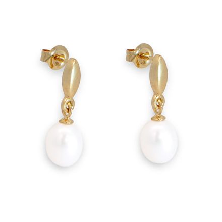 Gulløredobber i 14kt gull med ferskvannsperle - coc3000263 Gulløredobber i 14kt gull med ferskvannsperle - coc3000263