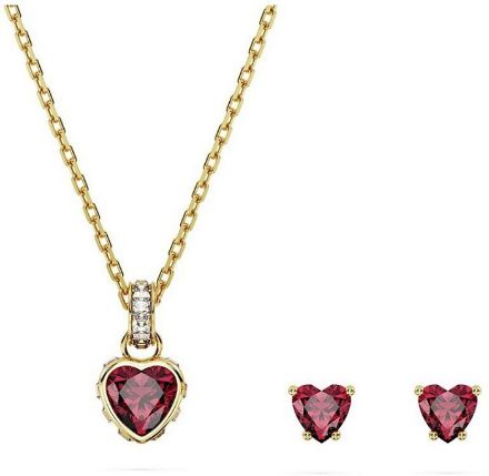 Swarovski smykkesett Chroma set Heart, Red, Gold-tone plated - 5684506 Swarovski smykkesett Chroma set Heart, Red, Gold-tone plated - 5684506