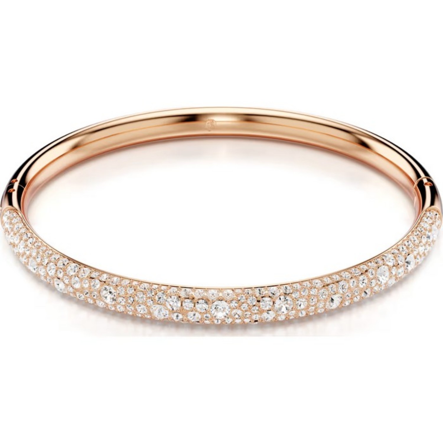 Sublima bangle, Snow pavé, White, Rose gold-tone plated - 5688612