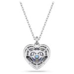 Swarovski smykke Idyllia pendant Heart, Blue, Rhodium plated - 5680403