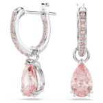 Swarovski øredobber Attract drop earrings Pear cut, Pink, Rhodium plated - 5723566