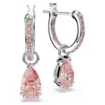 Swarovski øredobber Attract drop earrings Pear cut, Pink, Rhodium plated - 5723566