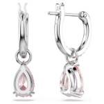 Swarovski øredobber Attract drop earrings Pear cut, Pink, Rhodium plated - 5723566