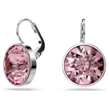 Swarovski øredobber  Bella drop earrings Round cut, Pink, Rhodium plated - 5724290 Swarovski øredobber  Bella drop earrings Round cut, Pink, Rhodium plated - 5724290
