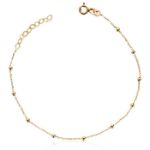 Armbånd med kuler i gult gull 14kt, 19 cm - 16967