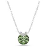 Swarovski smykke Bella V pendant, Round cut, Green, Rhodium plated - 5724285