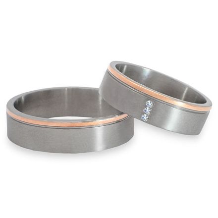 Gifteringer i stål & rødt gull, 6 mm. RAUSCHMAYER - 1160022 Gifteringer i stål & rødt gull, 6 mm. RAUSCHMAYER - 1160022