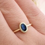 Gullring 14 kt med safir - bur585760