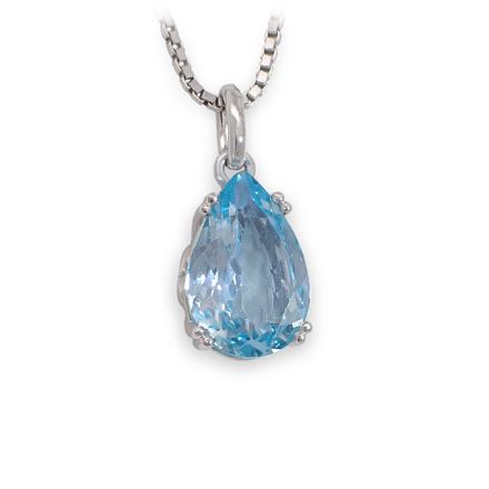 Gullsmykke i 14 kt hvitt gull med topas - bur283418 Gullsmykke i 14 kt hvitt gull med topas - bur283418