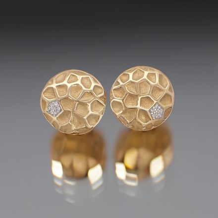 Øredobber i gult gull 14 kt med diamanter 0,03 ct W-Si  - BUR737835 Øredobber i gult gull 14 kt med diamanter 0,03 ct W-Si  - BUR737835