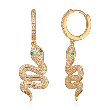 Ørepynt slange i sølv forgylt med zirkonia - 3033800 Ørepynt slange i sølv forgylt med zirkonia - 3033800