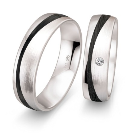 Gifteringer med carbon, diam. 0.035 ct, 6 mm. Carbon - 4806511 Gifteringer med carbon, diam. 0.035 ct, 6 mm. Carbon - 4806511