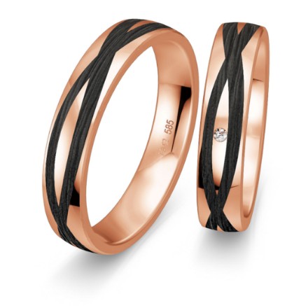 Gifteringer med carbon, diam. 0.006 ct, 4.5 mm. Carbon - 4806515 Gifteringer med carbon, diam. 0.006 ct, 4.5 mm. Carbon - 4806515