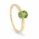 Gullring i gult gull 14 kt med peridot - BUR585887