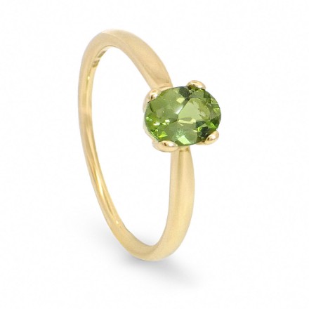 Gullring i gult gull 14 kt med peridot - BUR585887 Gullring i gult gull 14 kt med peridot - BUR585887