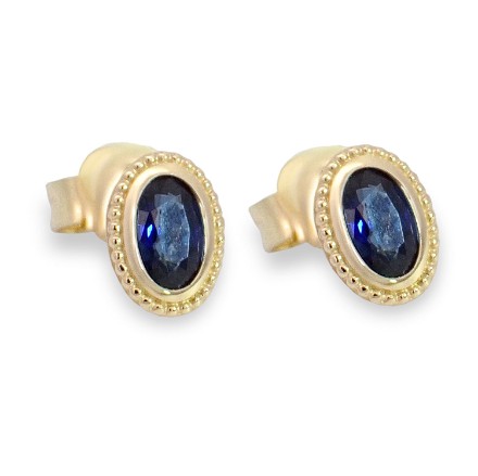Vis detaljer for Gull øredobber i gult gull 14 kt med safir - bur796950 Bilde av Gull øredobber i gult gull 14 kt med safir - bur796950