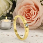 Alliansering i 14 karat gult gull med diamant - 85010050
