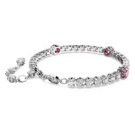 Swarovski armbånd Matrix Tennis Mixed cuts, Pink, Rhodium plated - 5666421