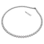 Swarovski collier Una Angelic Round cut, Long, White, Ruthenium plated - 5681057