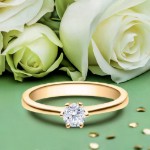 Diamantring forlovelsesring  0,35 ct TW-Si i 14kt gult gull. Aida - 180160350