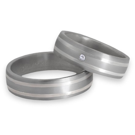 Forlovelsesringer titan & sølv, 6 mm. RAUSCHMAYER -115053200 Forlovelsesringer titan & sølv, 6 mm. RAUSCHMAYER -115053200