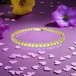 Swarovski armbånd Matrix Tennis bracelet Round cut, Yellow, Gold-tone plated - 5648935